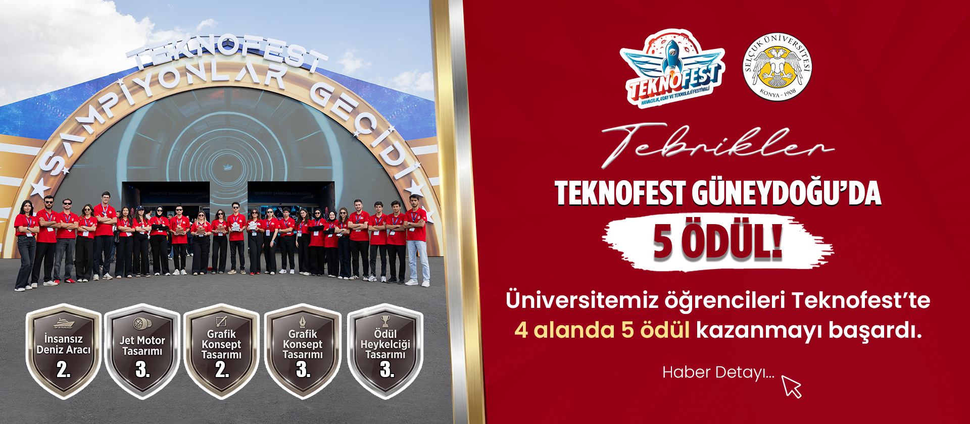 Selçuk Üniversitesi, TEKNOFEST Güneydoğu’da 5 ödülün sahibi