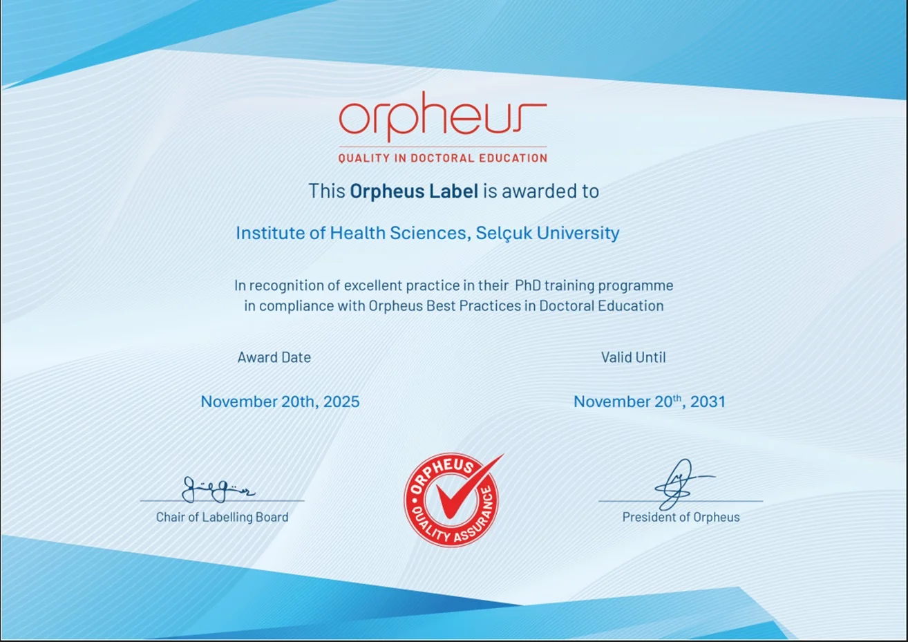 Orpheus Mükemmellik Etiketi