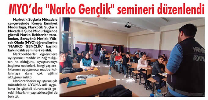 Narko Gençlik Semineri Basında Yeraldı