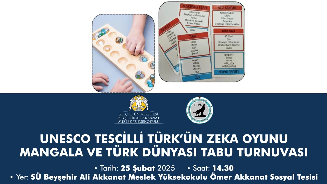 UNESCO Tescilli Türk'ün Zeka Oyunu Mangala ve Türk Dünyası Tabu Turnuvası
