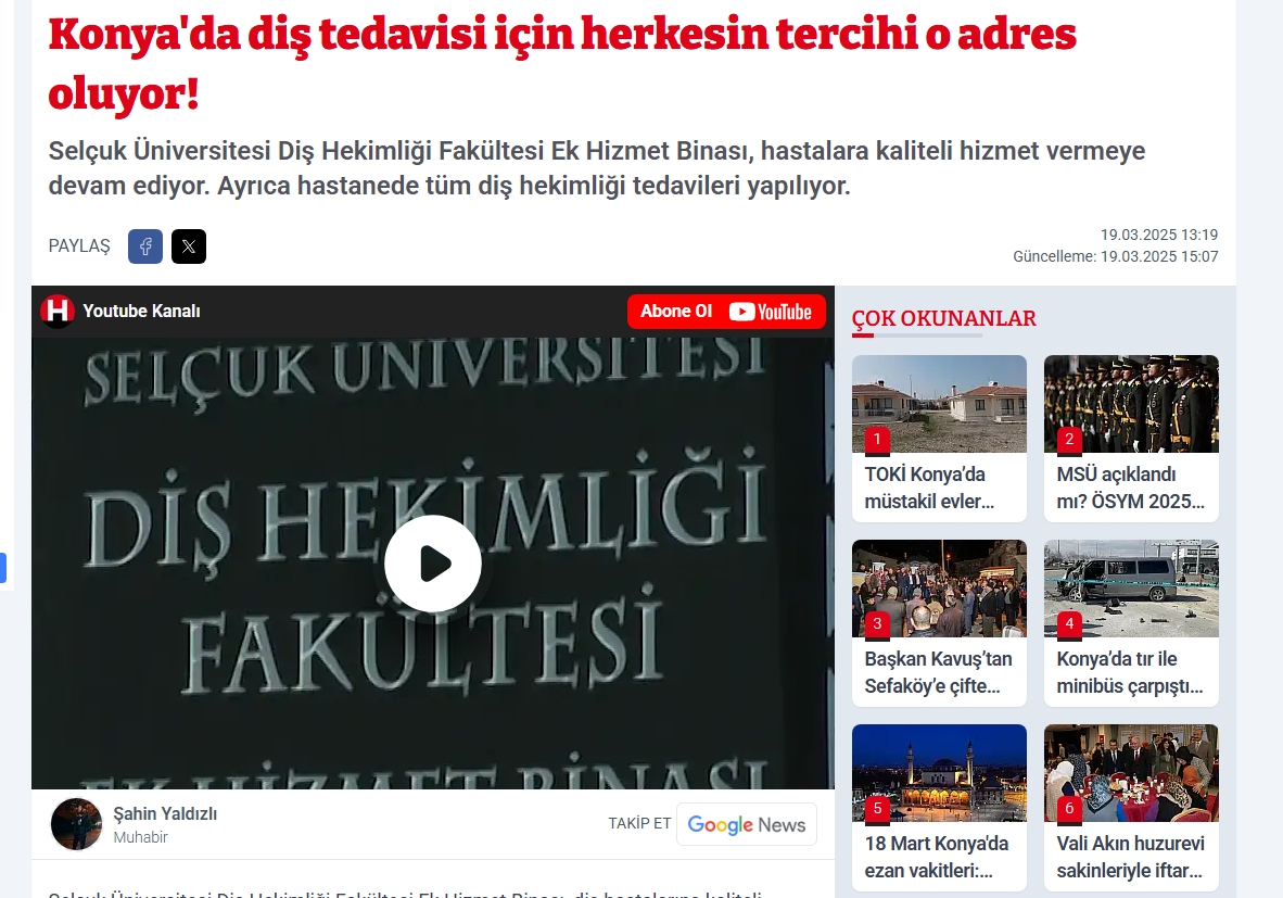 Konya'da diş tedavisi için herkesin tercihi o adres oluyor!