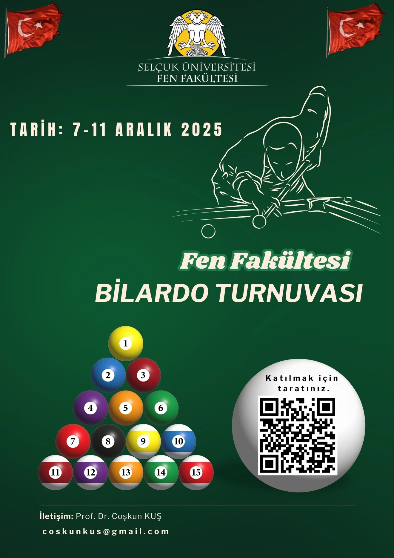 Fen Fakültesi Bilardo Turnuvası Duyurusu