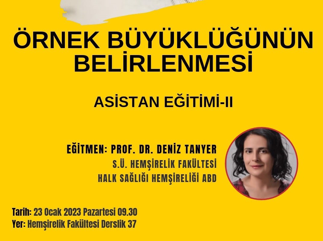 Asistan Eğitimi II - Örneklem Büyüklüğünün Hesaplanması