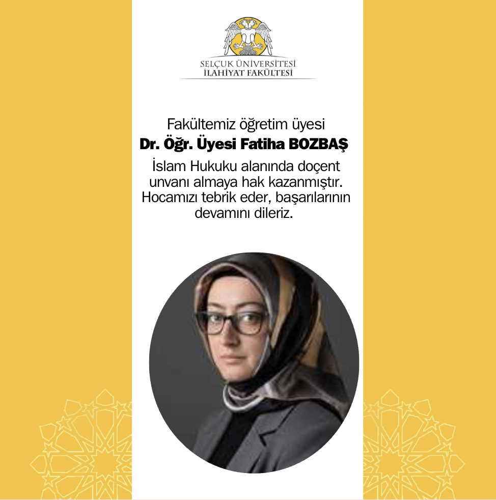 Yeni Doçentimiz: Fatiha Bozbaş