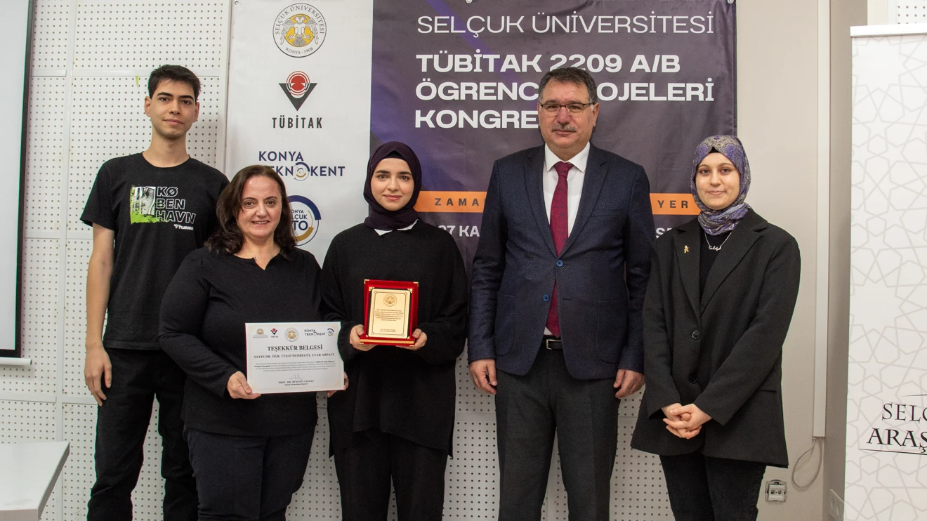 TÜBİTAK 2209 A/B Öğrenci Projeleri Kongresi’nde dereceye giren öğrencilere Teşekkür Belgesi 