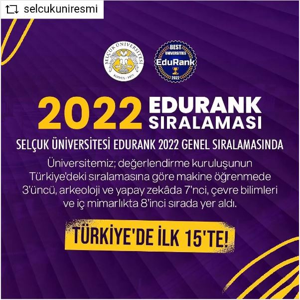 Üniversitemiz, “EduRank 2022” listesine göre Türkiye’de ilk 15 üniversite arasında yer aldı.