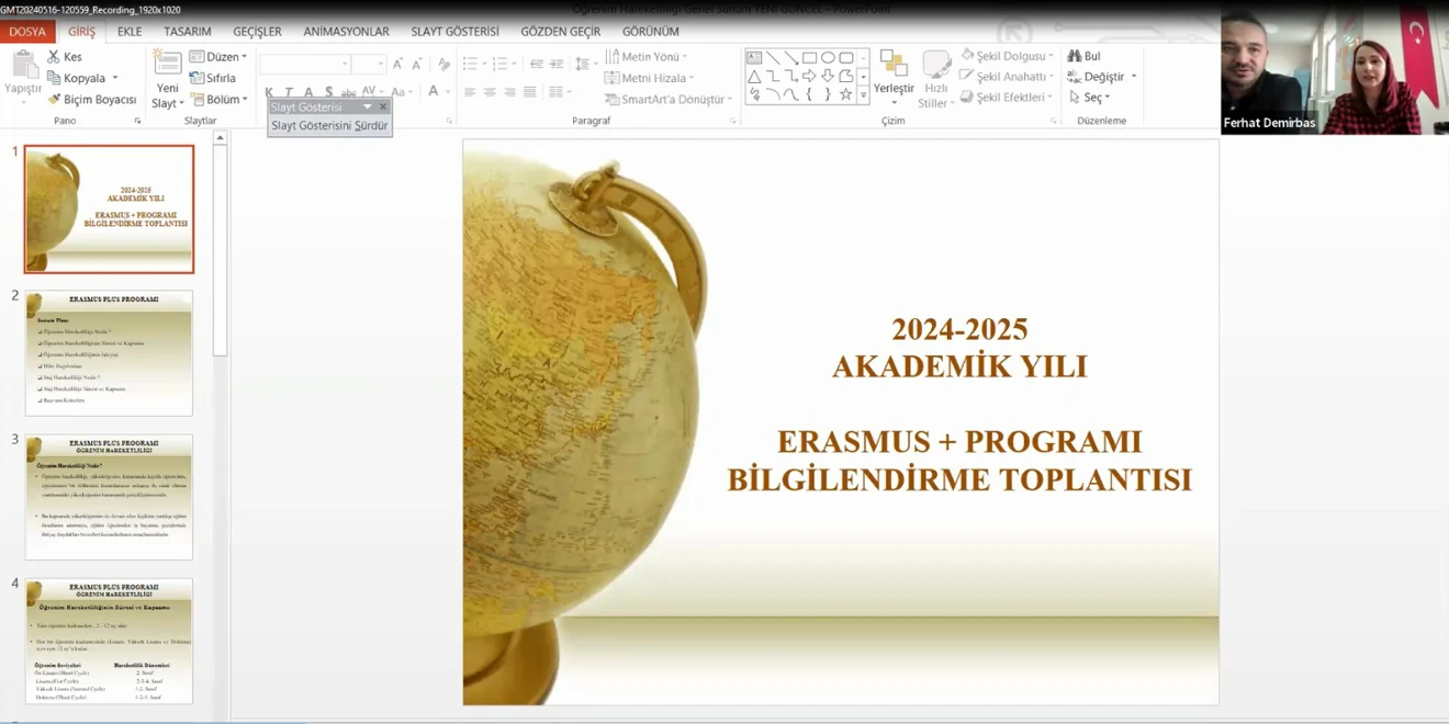 SÜ. Sağlık Bilimleri Enstitüsü Erasmus Bilgilendirme Toplantısı 