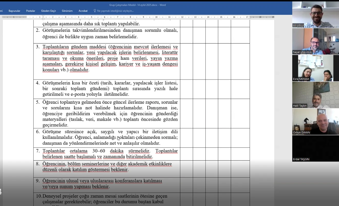 Lisansüstü Danışmanlık Eğitimi