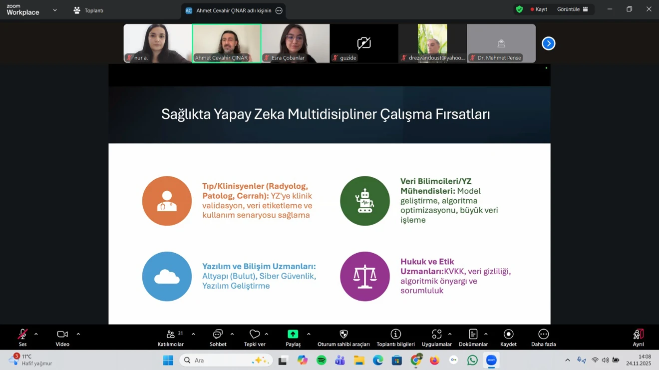 Sağlıkta Yapay Zeka Fırsatları: Multidisiplinler Çalışma Alanları etkinliği gerçekleştirildi.