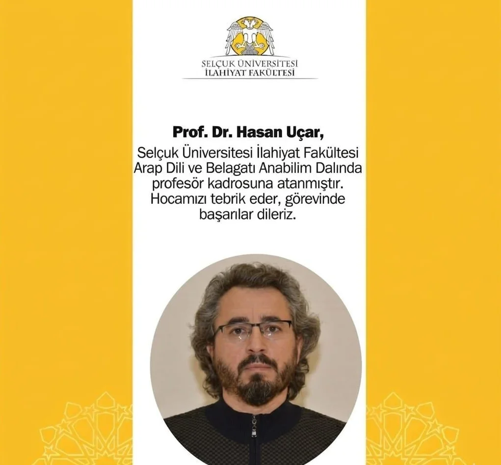 Yeni Profesörümüz: Prof. Dr. Hasan UÇAR