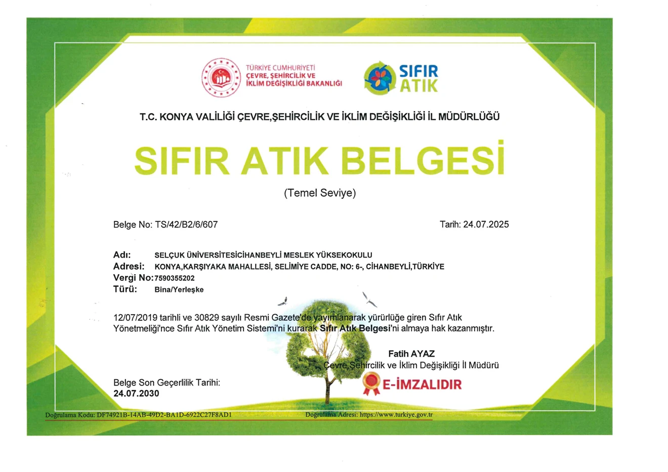 Okulumuzun Aldığı Belgeler
