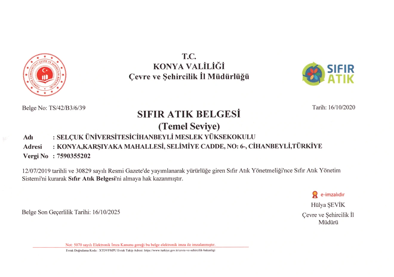 Okulumuzun Aldığı Belgeler
