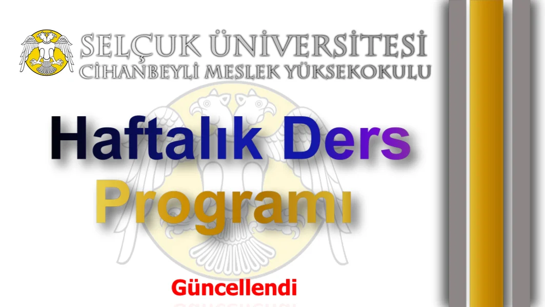 2026-2027 Eğitim Öğretim Yılı Güz Yarıyılı Haftalık Ders Programı