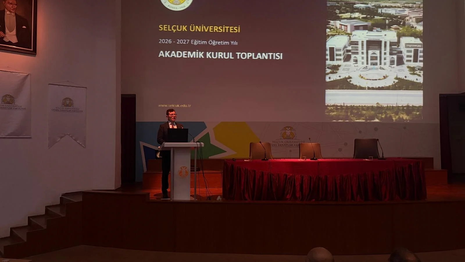 Fakültemiz 2026-2027 Eğitim Öğretim Yılı Akademik Kurul Toplantısı Rektör Yardımcısı Prof. Dr. Ahmet Ak'ın katılımıyla gerçekleştirilmiştir