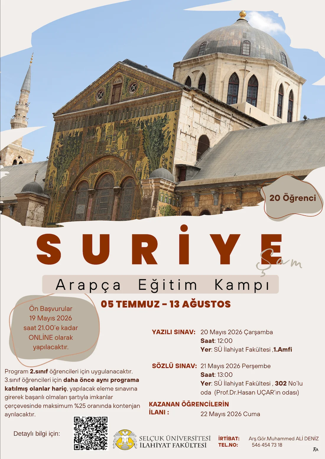 Suriye'de Arapça Eğitimi Müracaatları Başladı