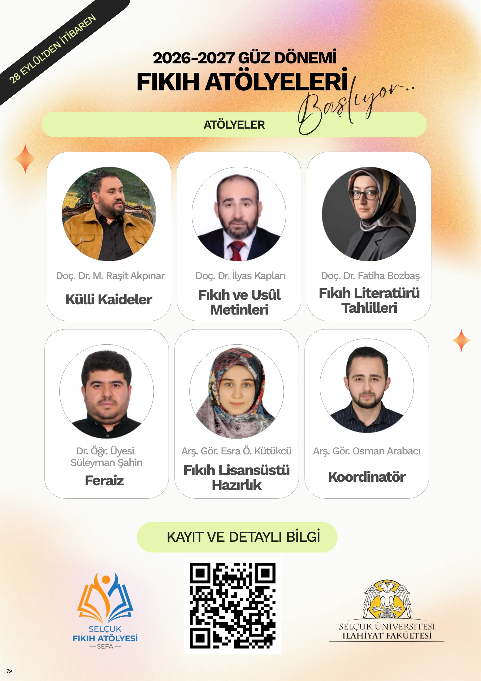 2026-2027 Güz Dönemi Fıkıh Atölyeleri Müracaatları Başlıyor