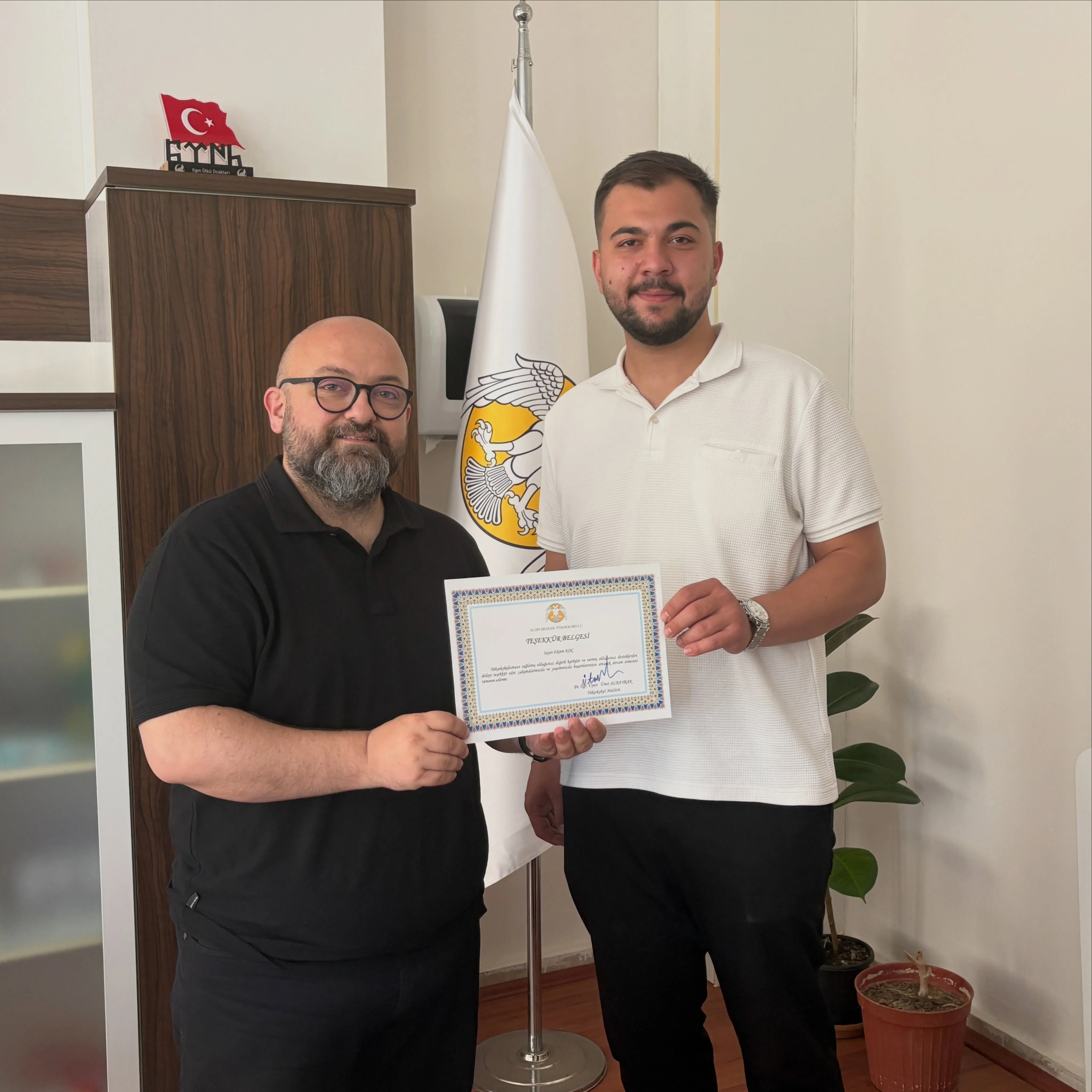 Gönüllü Öğrencilerimize Teşekkür Belgesi