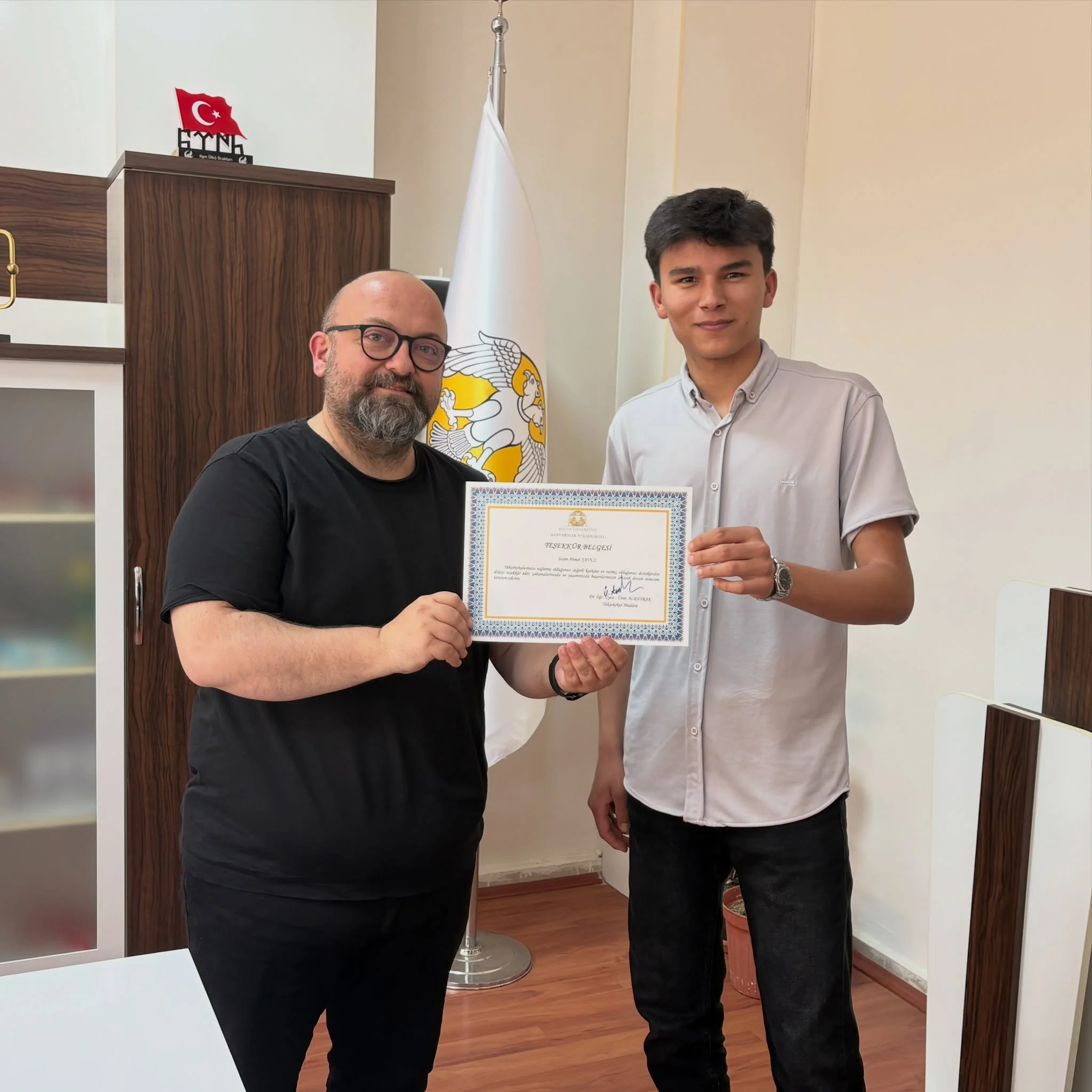 Gönüllü Öğrencilerimize Teşekkür Belgesi