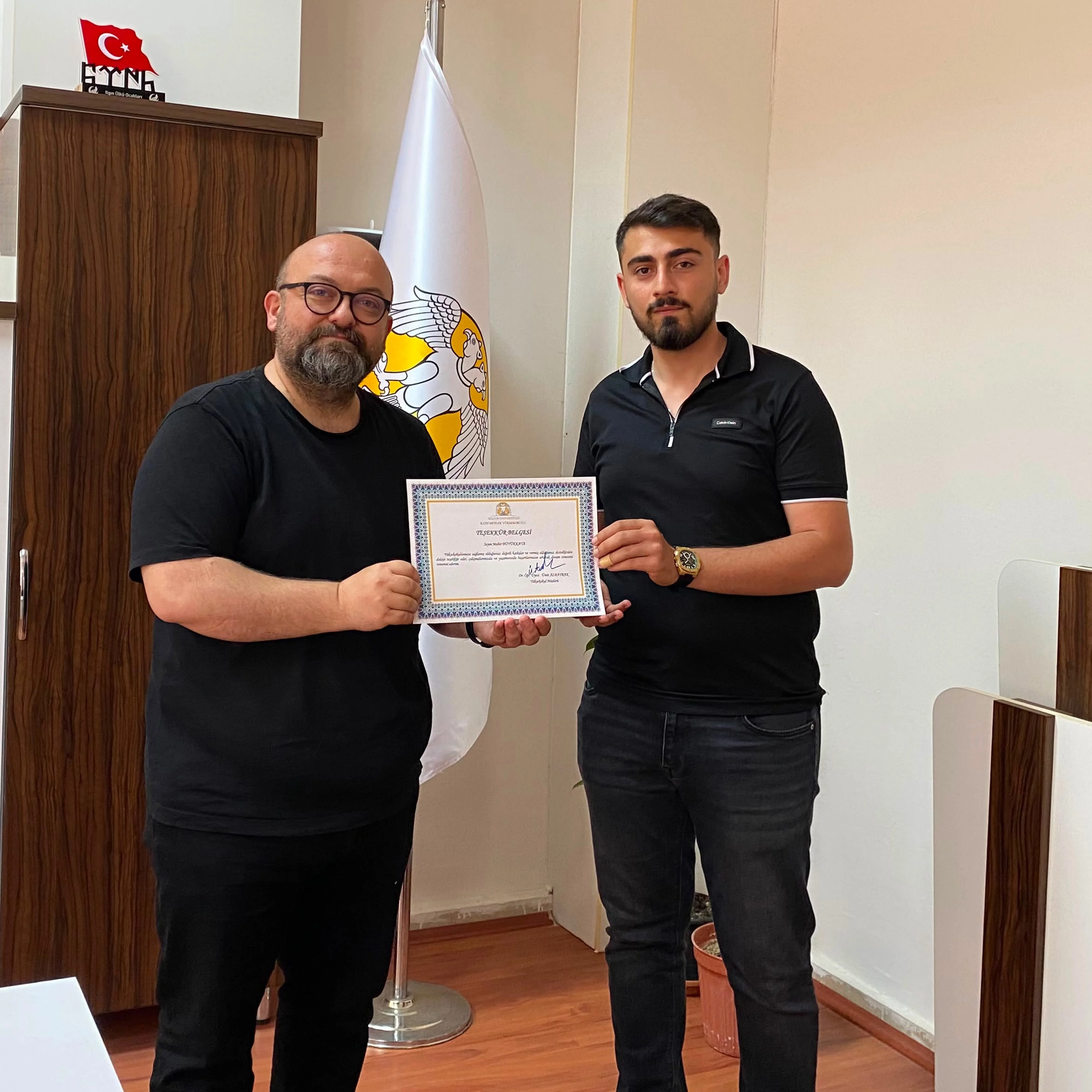 Gönüllü Öğrencilerimize Teşekkür Belgesi