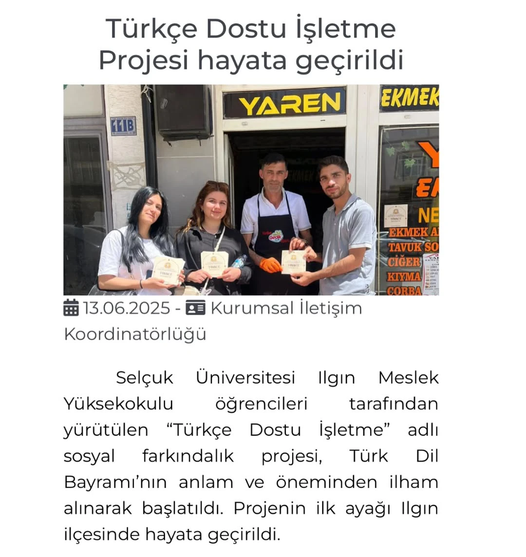 TÜRKÇE DOSTU İŞLETME