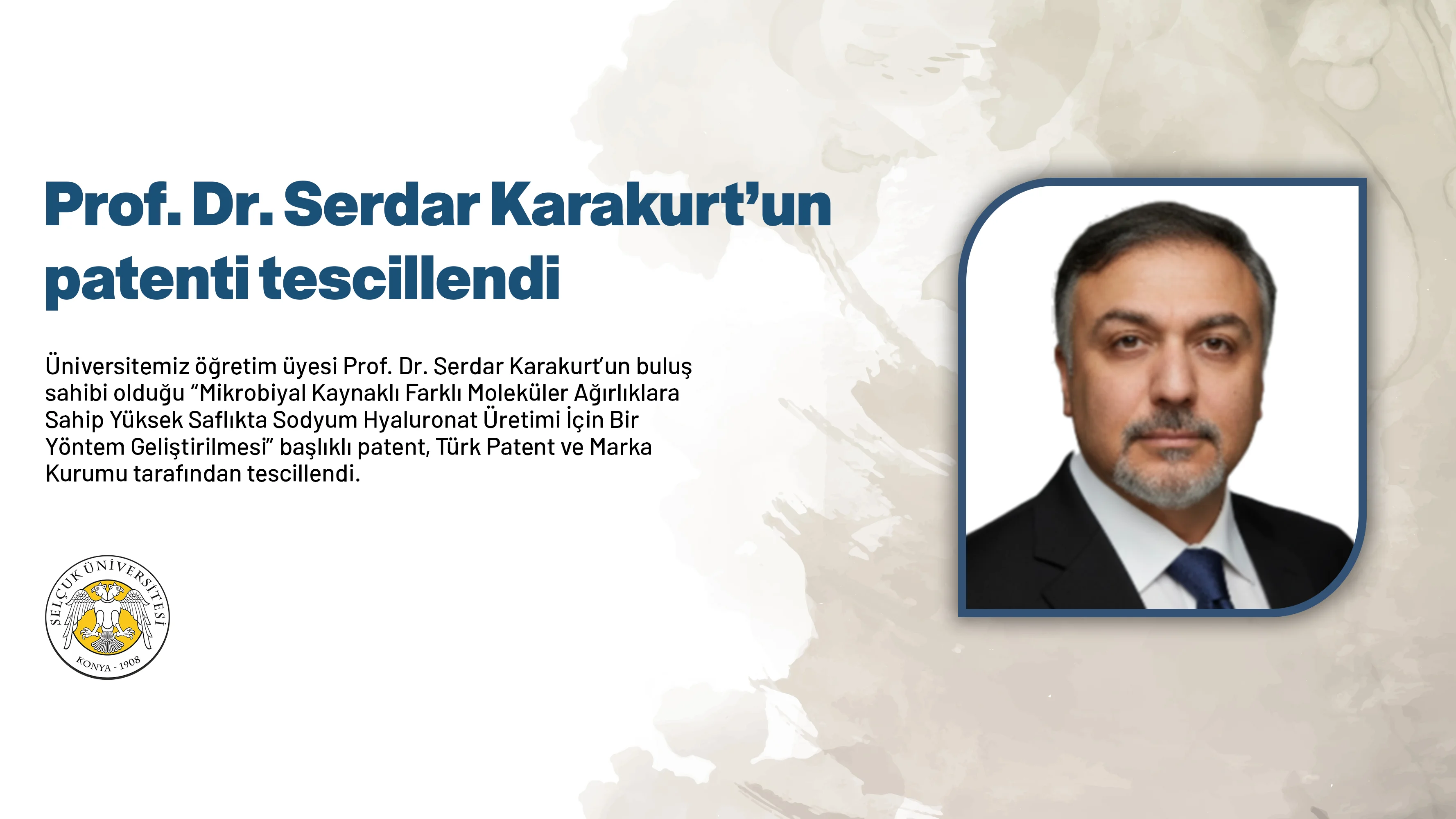 Prof. Dr. Serdar Karakurt’un patenti tescillendi