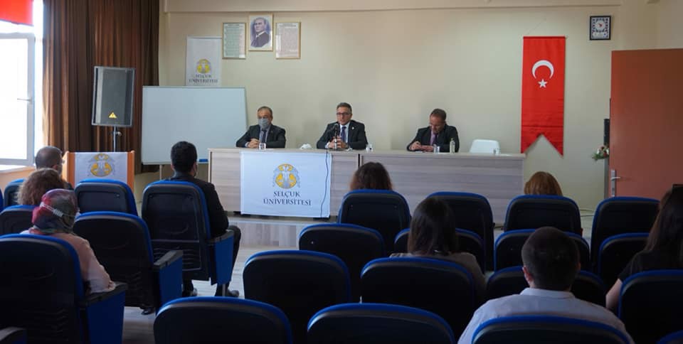 Selçuk Üniversitesi Rektörü Sayın Prof. Dr. Metin AKSOY, Rektör Yrd. Sayın Prof. Dr. Emrullah Eken, Genel Sekreterimiz Sayın Prof. Dr. Ahmet Tuğrul Polat Yüksekokulumuzu Ziyaret Ettiler