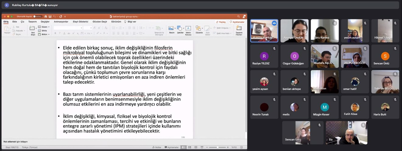 Türkiye Fitobakteriyoloji Çalışma Grubu İklim Değişikliği Bilgilendirme Toplantısı