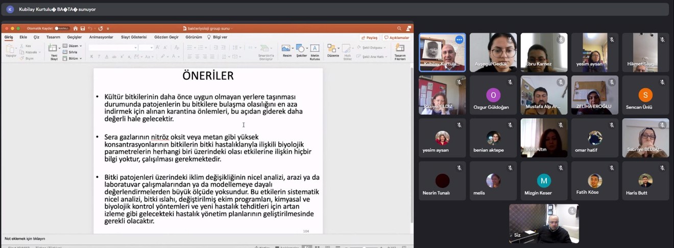 Türkiye Fitobakteriyoloji Çalışma Grubu İklim Değişikliği Bilgilendirme Toplantısı