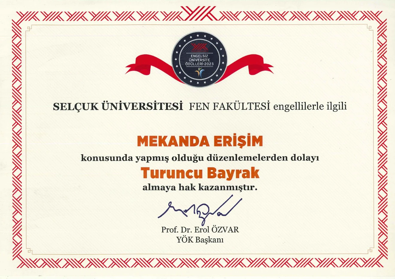 Fakültemizin Engelsiz-Erişilebilir Bayrakları