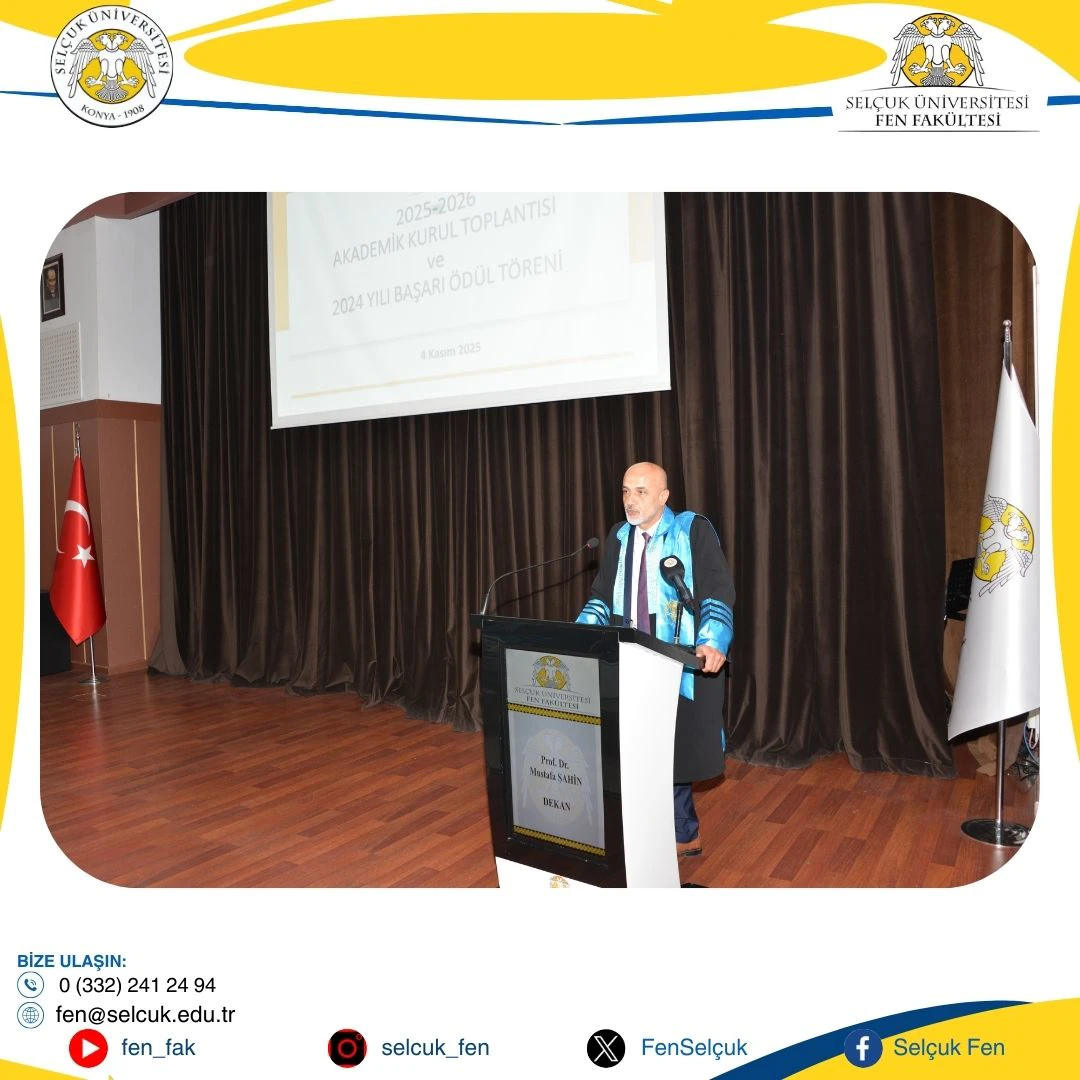 Fen Fakültesi 2025-2026 Yılı Akademik Kurul ve 2024 Yılı Başarı Ödül Töreni