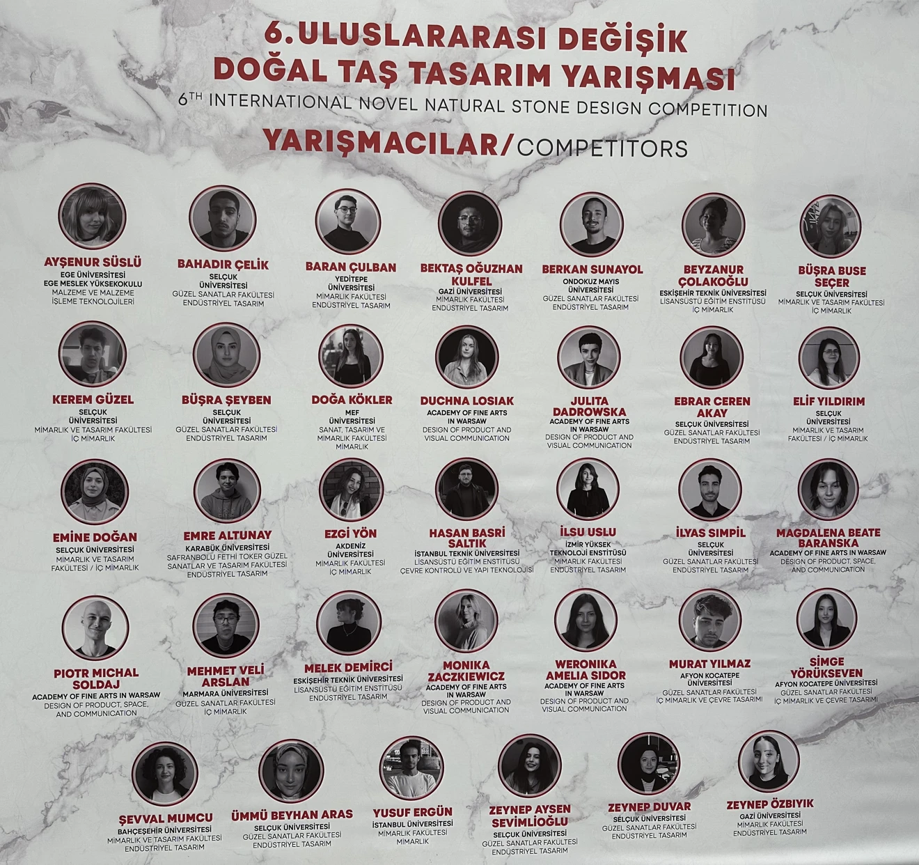 6. Uluslararası Değişik Doğal Taş Tasarım Yarışması'ndan 5 ödül