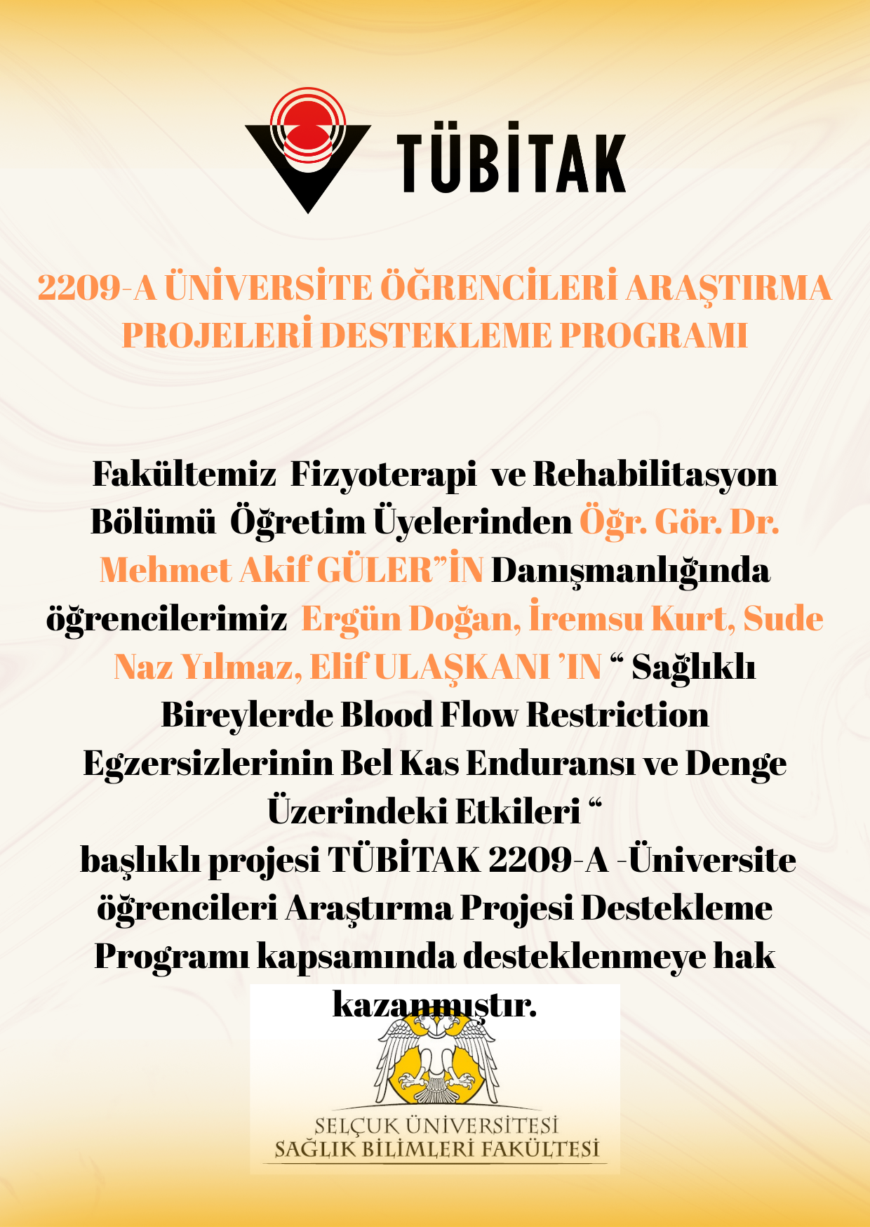 2209-A ÜNİVERSİTE ÖĞRENCİLERİ ARAŞTIRMA PROJELERİ DESTEKLEME PROGRAMI KAZANAN PROJELER