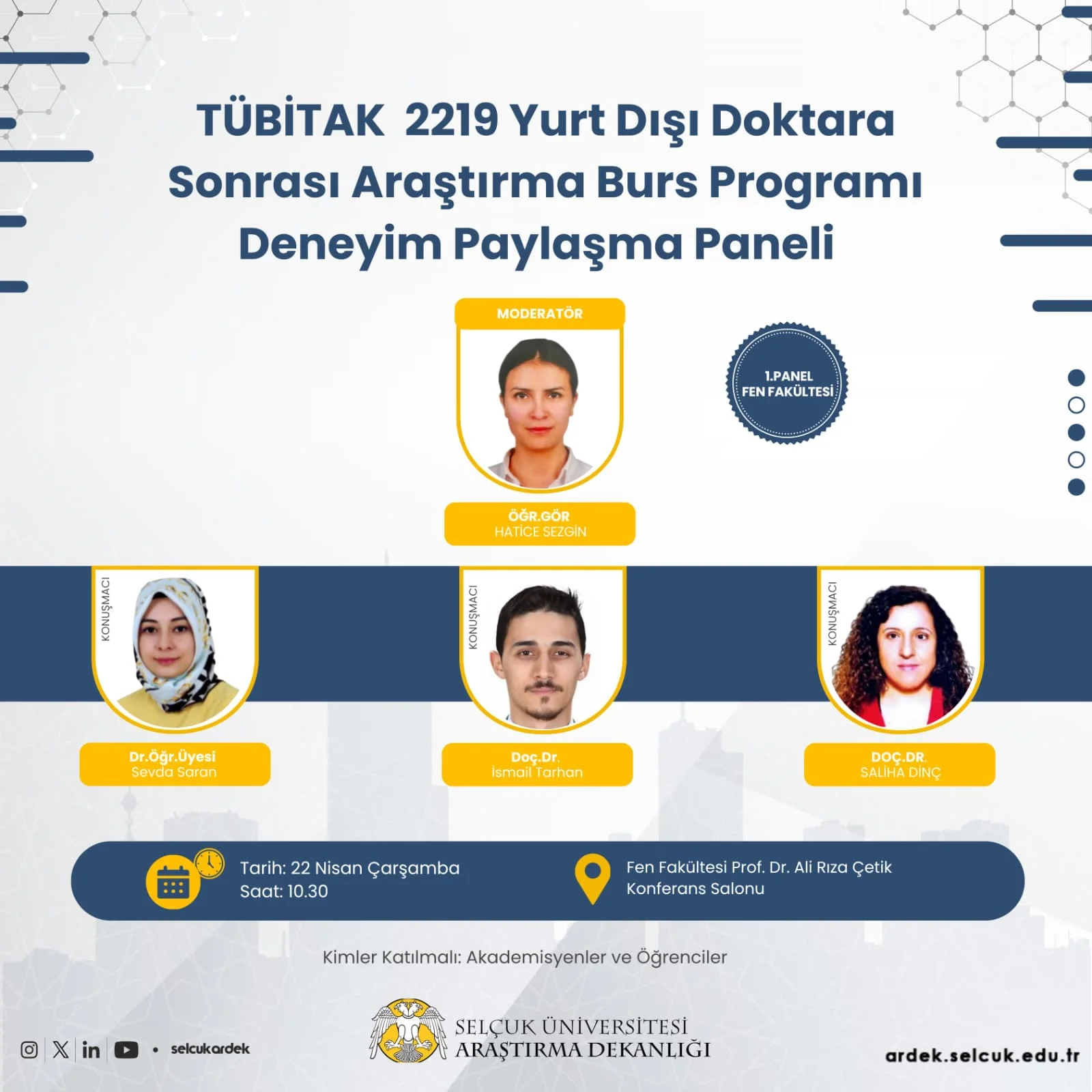 TÜBİTAK 2219 Yurt Dışı Doktora Sonrası Araştırma Burs Programı Deneyim Paylaşma Paneli