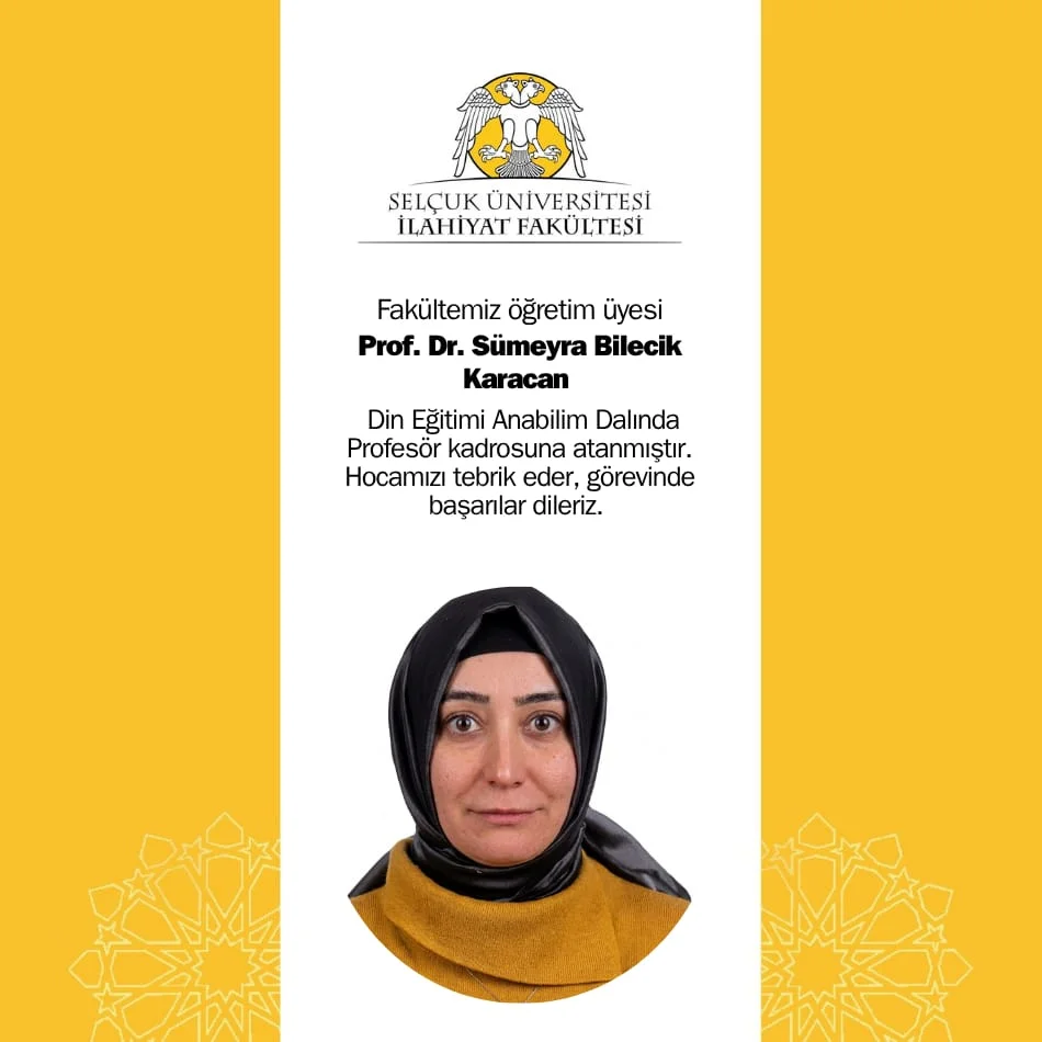 Yeni Profesörümüz: Prof. Dr. Sümeyra Bilecik Karacan