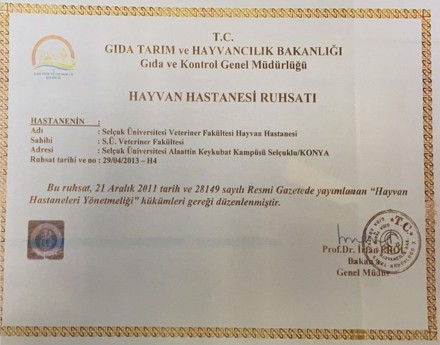 Hayvan Hastanesi Ruhsatı